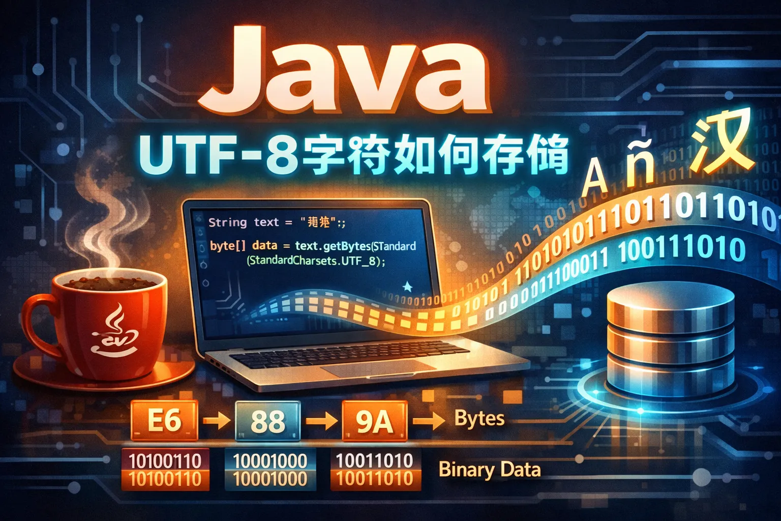 java utf8字符如何存储