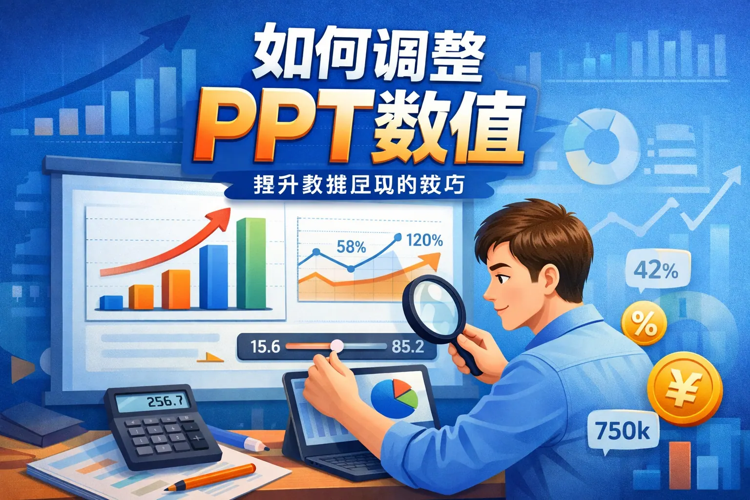 如何调整ppt数值