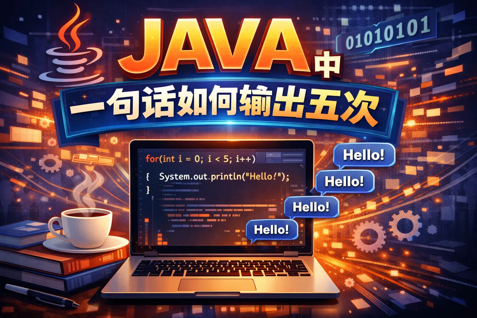 JAVA中一句话如何输出五次