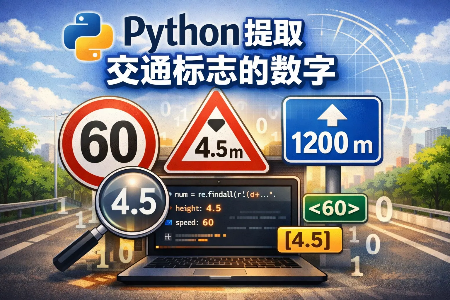 python提取交通标志的数字