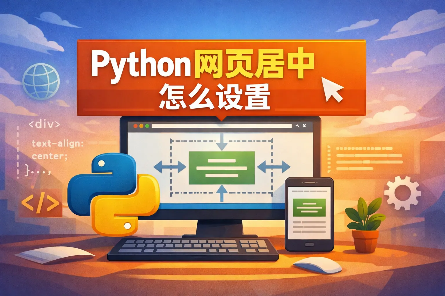 python网页居中怎么设置
