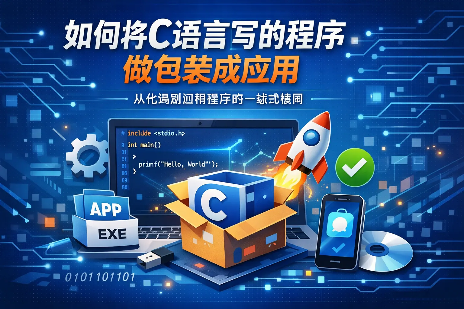 如何将C语言写的程序做包装成应用