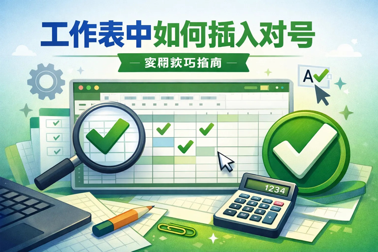 工作表中如何插入对号