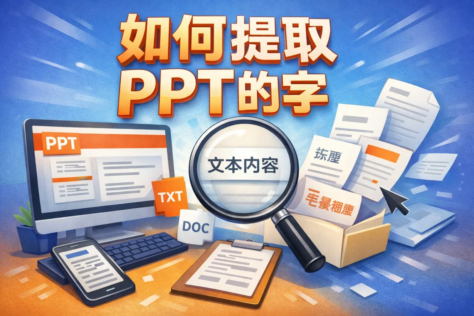 如何提取ppt的字