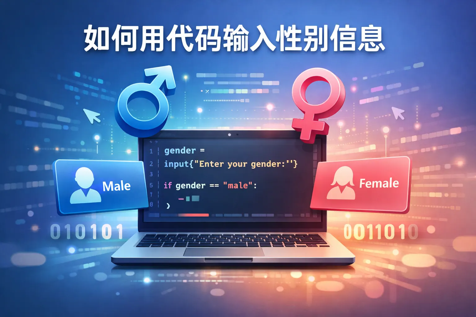 如何用代码输入性别信息