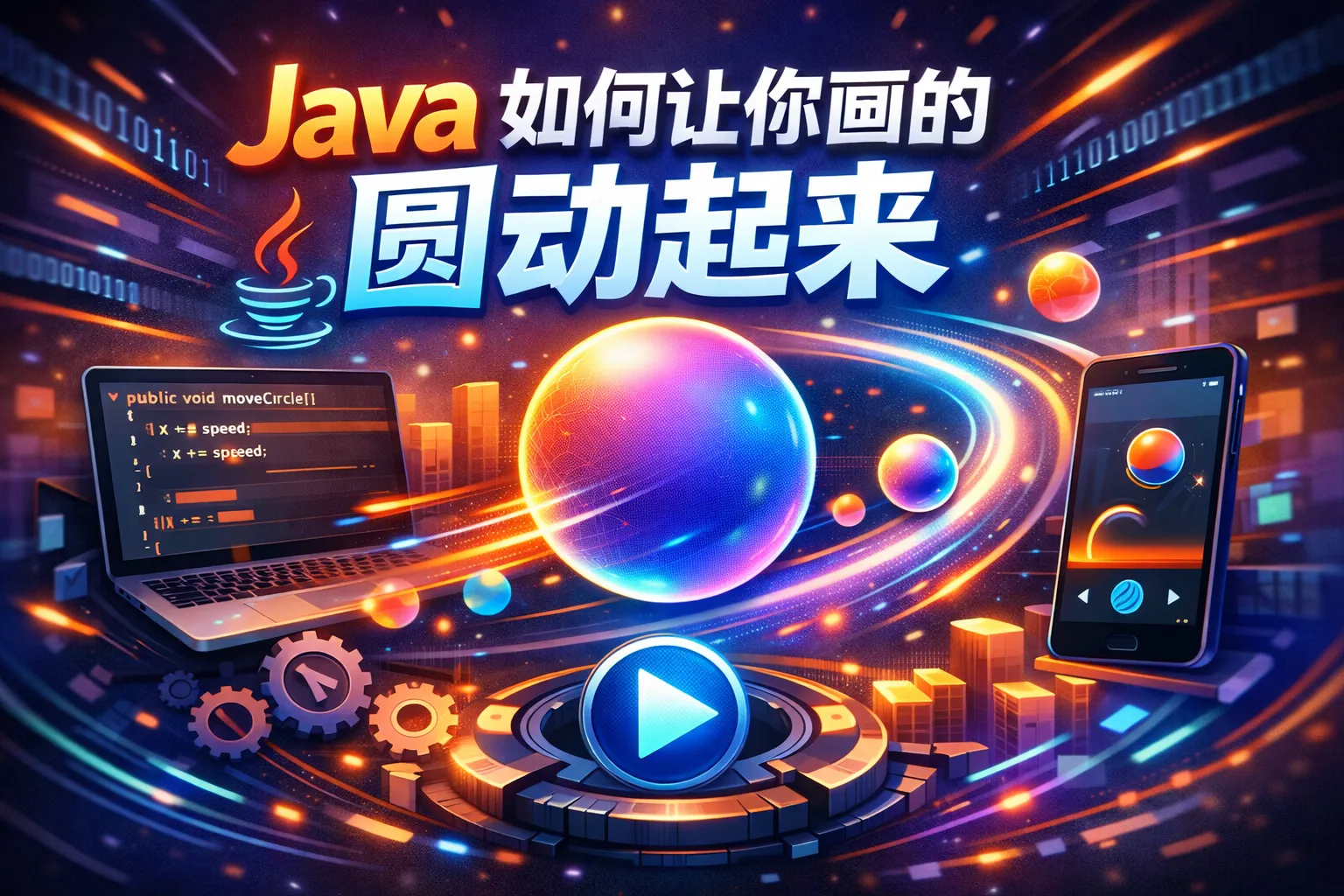 java如何让你画的圆动起来