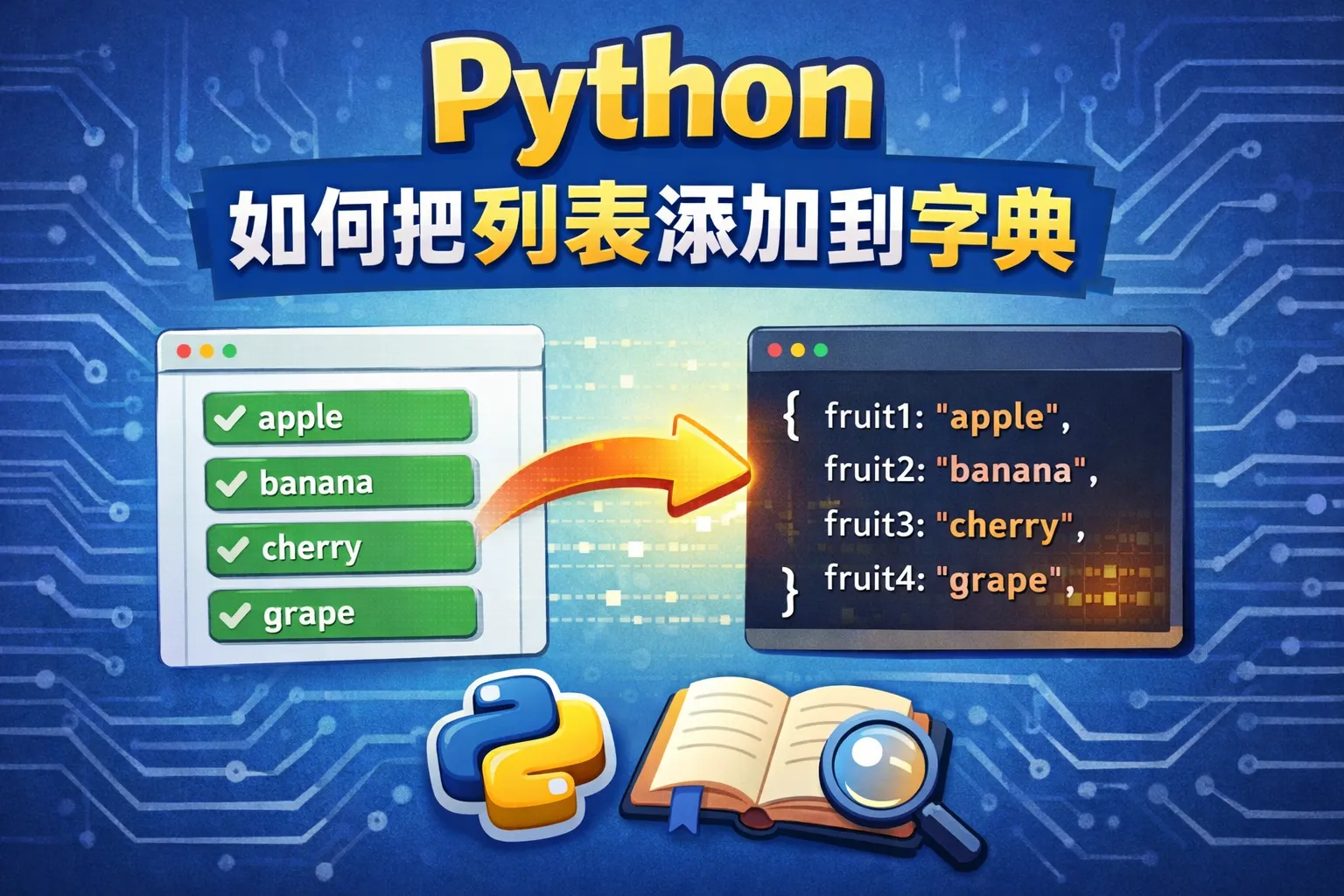 python如何把列表添加到字典