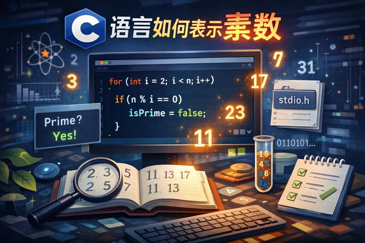 c 语言如何表示素数