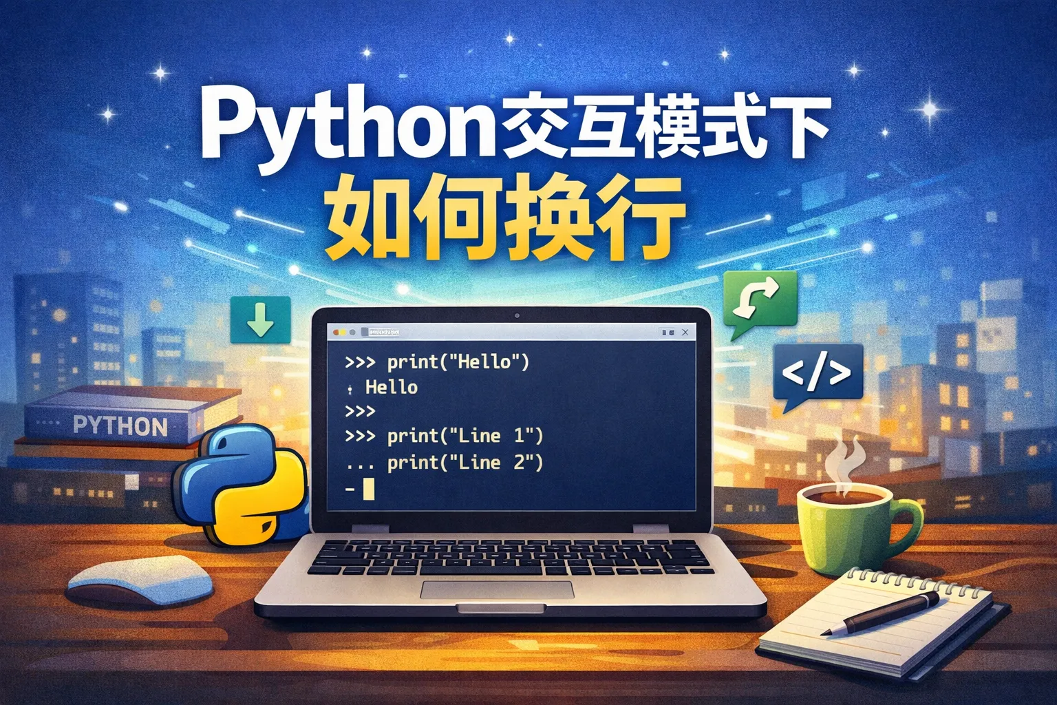 python交互模式下如何换行