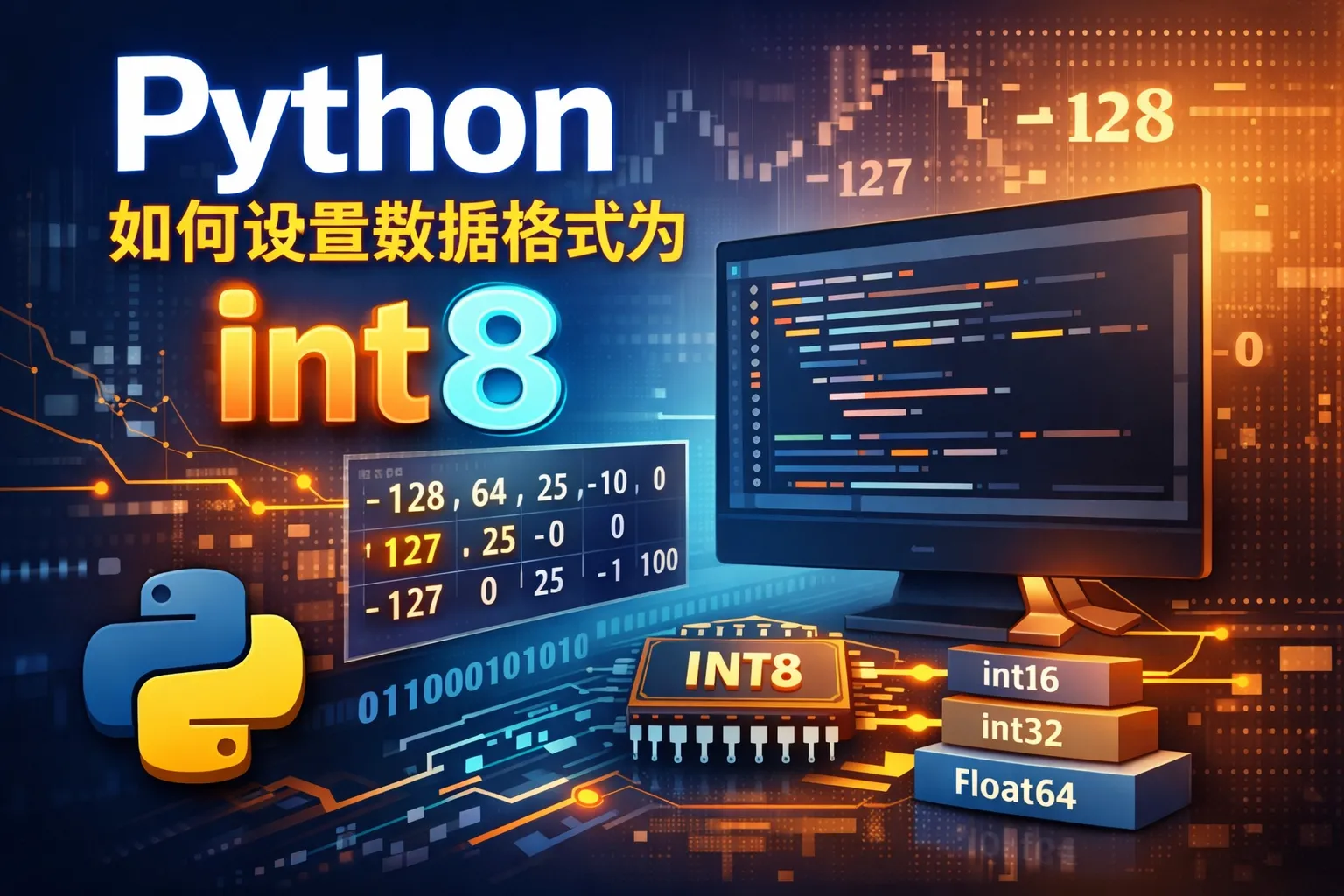 python如何设置数据格式为int8