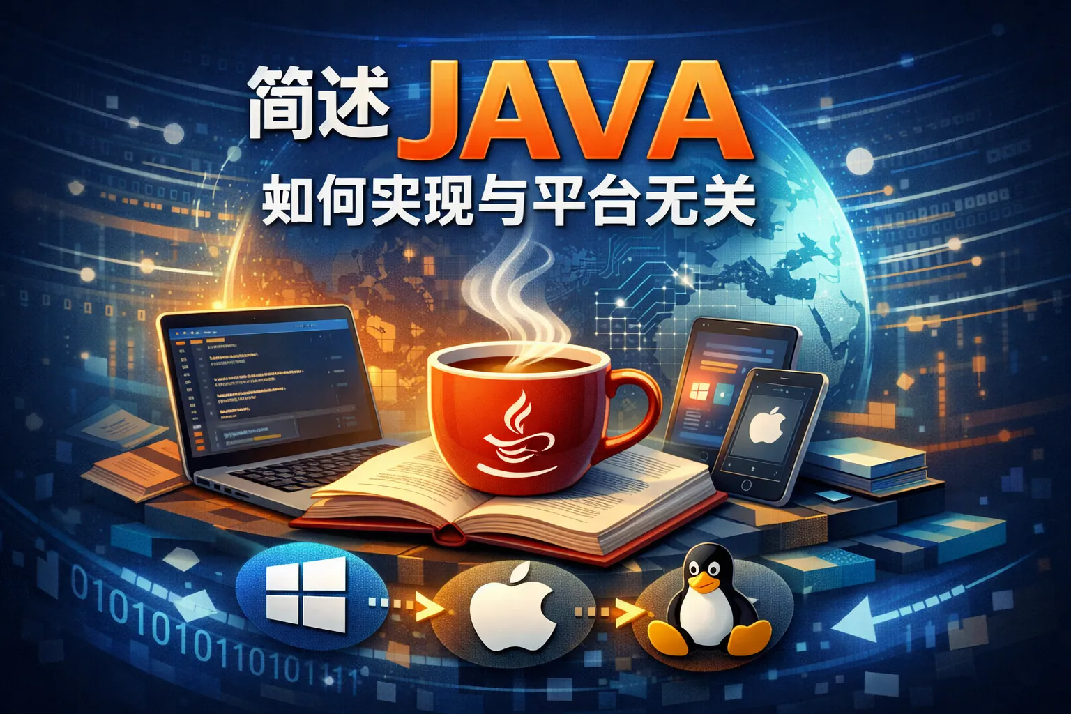 简述JAVA如何实现与平台无关