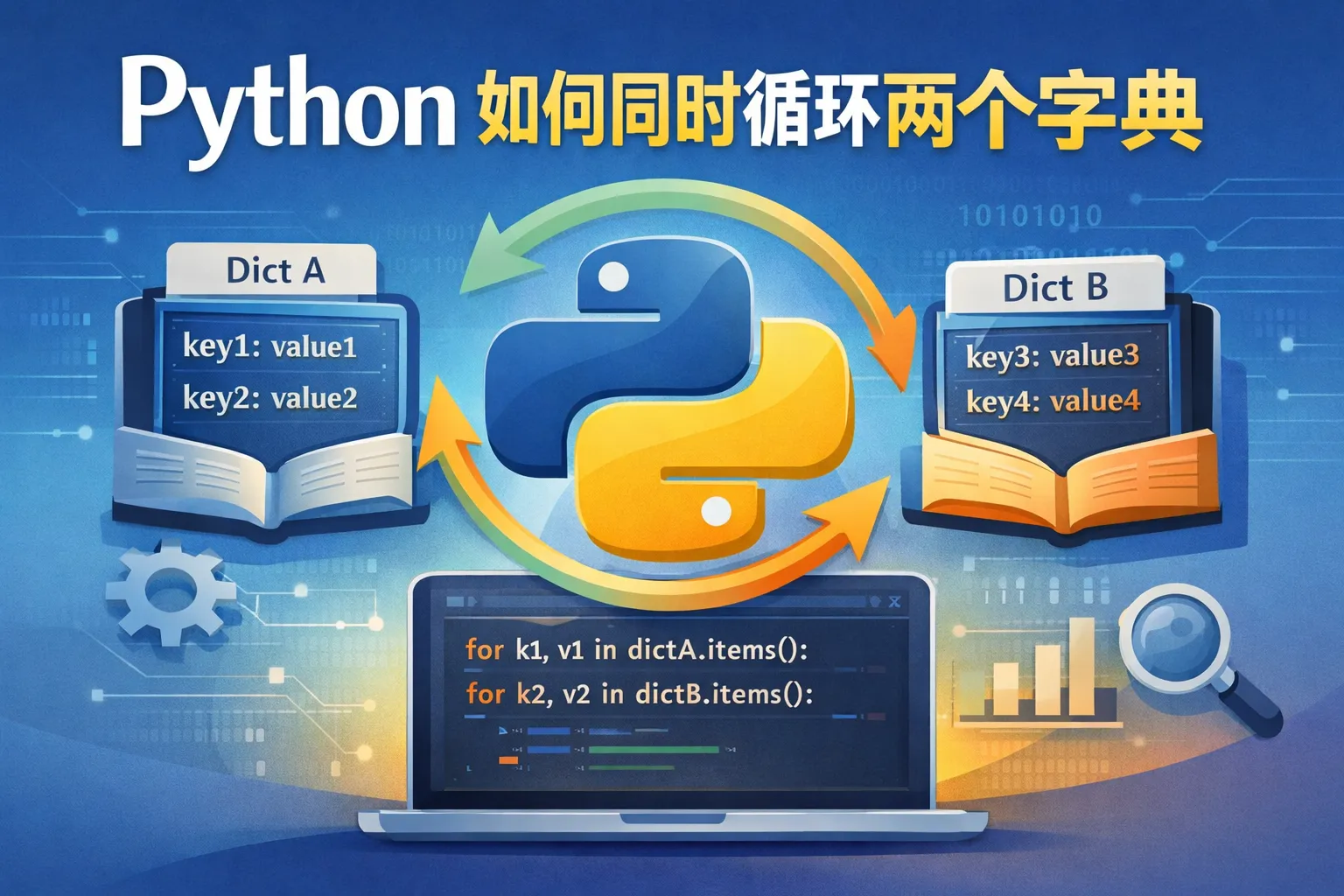 python如何同时循环两个字典