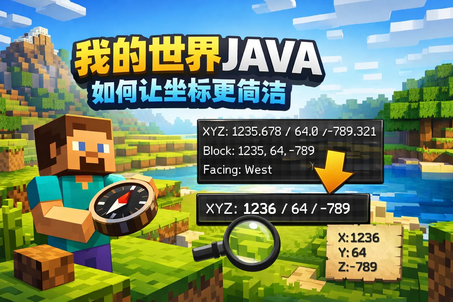 我的世界java如何让坐标更简洁