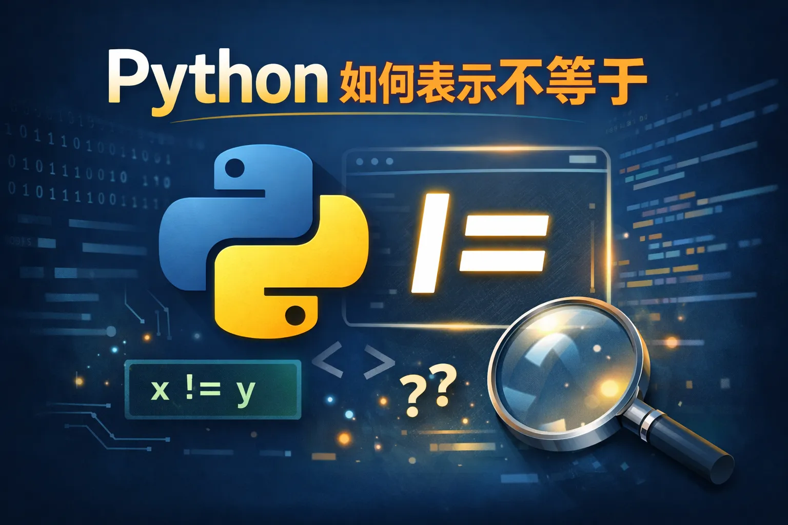 python 如何表示不等于