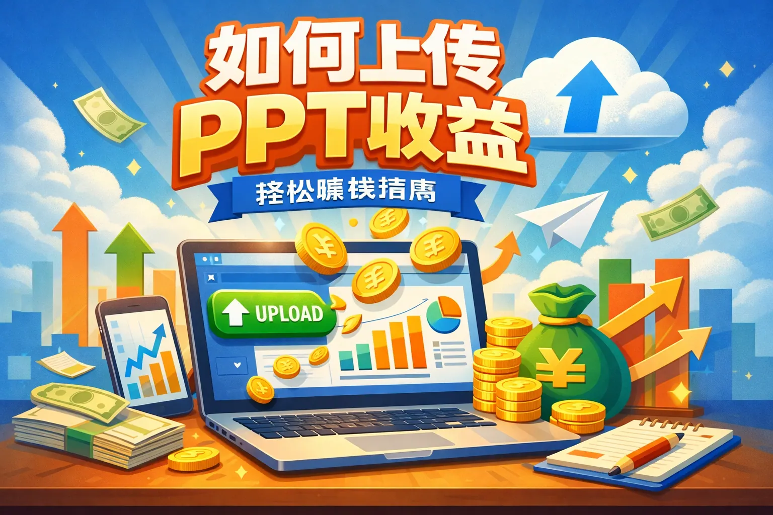 如何上传ppt收益