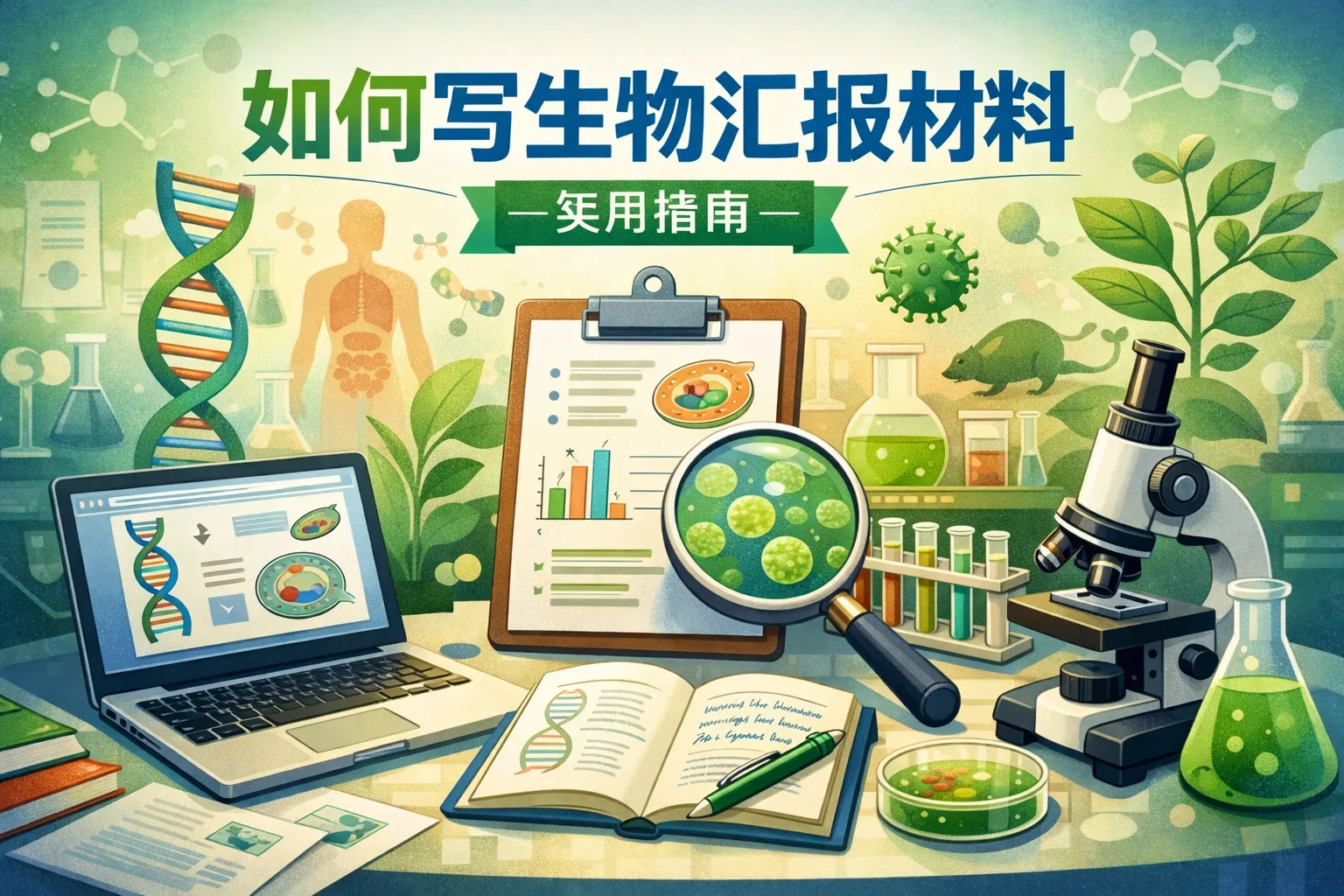 如何写生物汇报材料