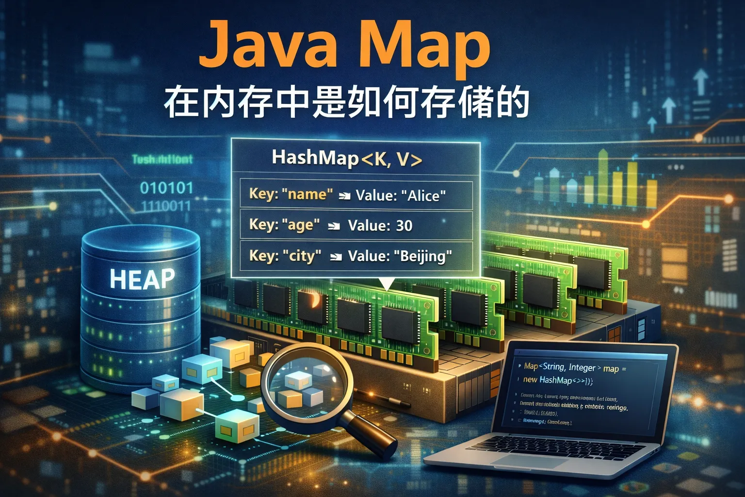 java map在内存中是如何存储的