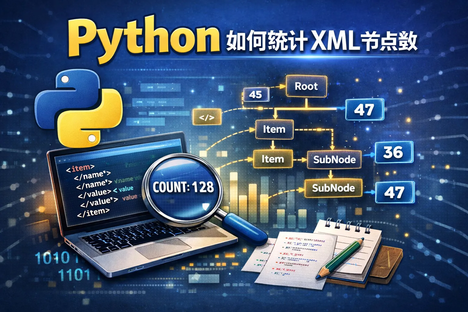 Python如何统计xml节点数