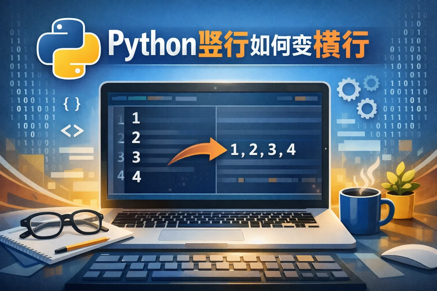 python竖行如何变横行