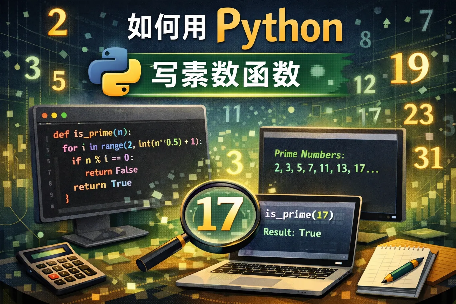 如何用python写素数函数