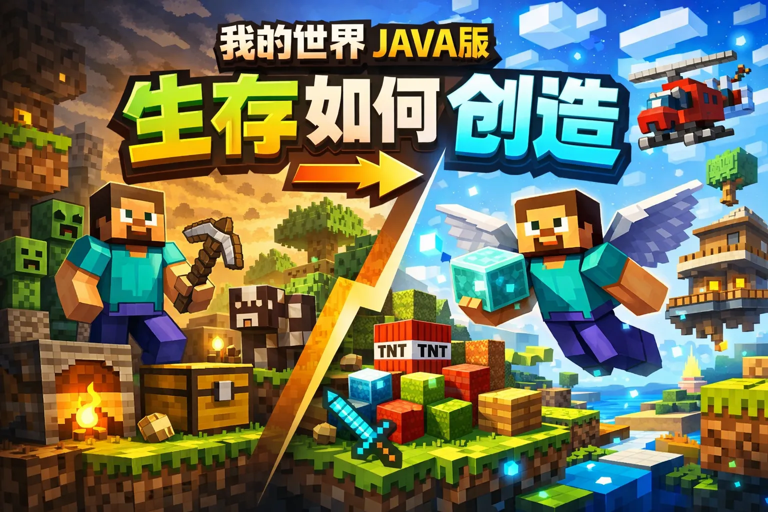 我的世界java版生存如何变创造