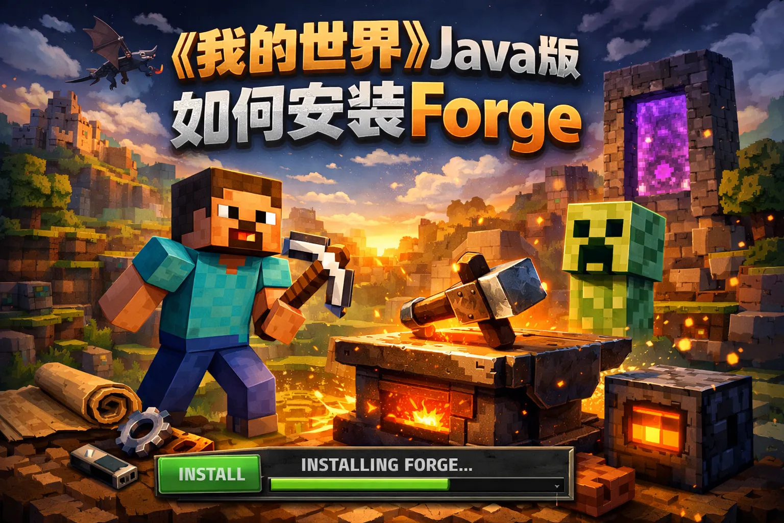 的世界java版如何安装forge