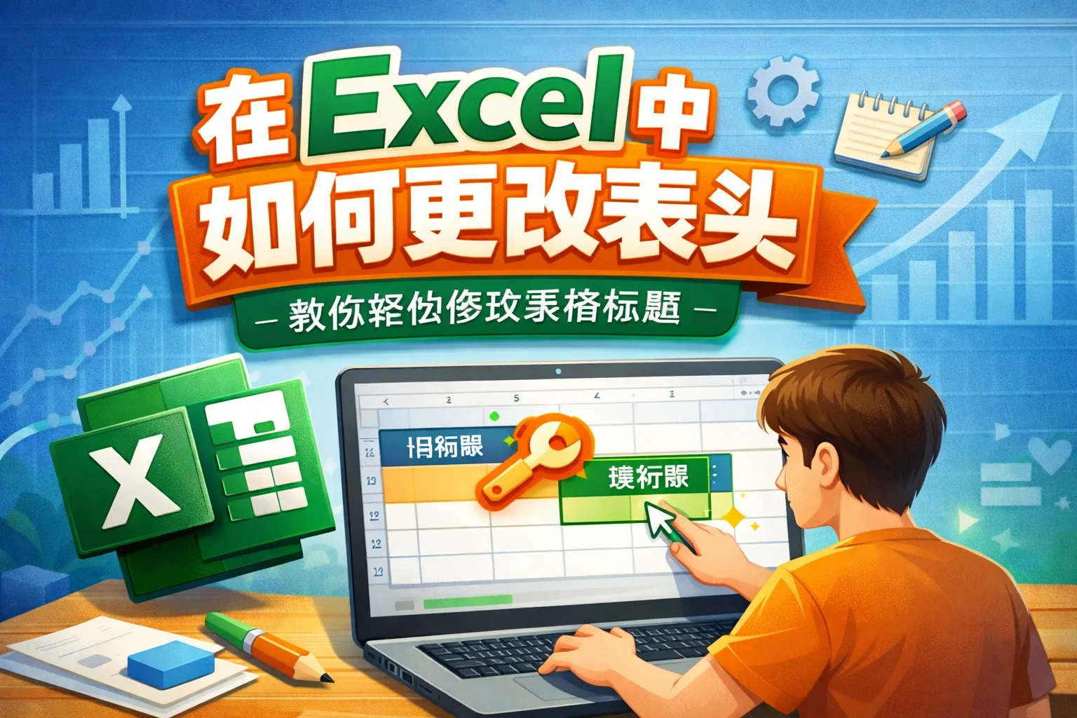 在excel中如何更改表头