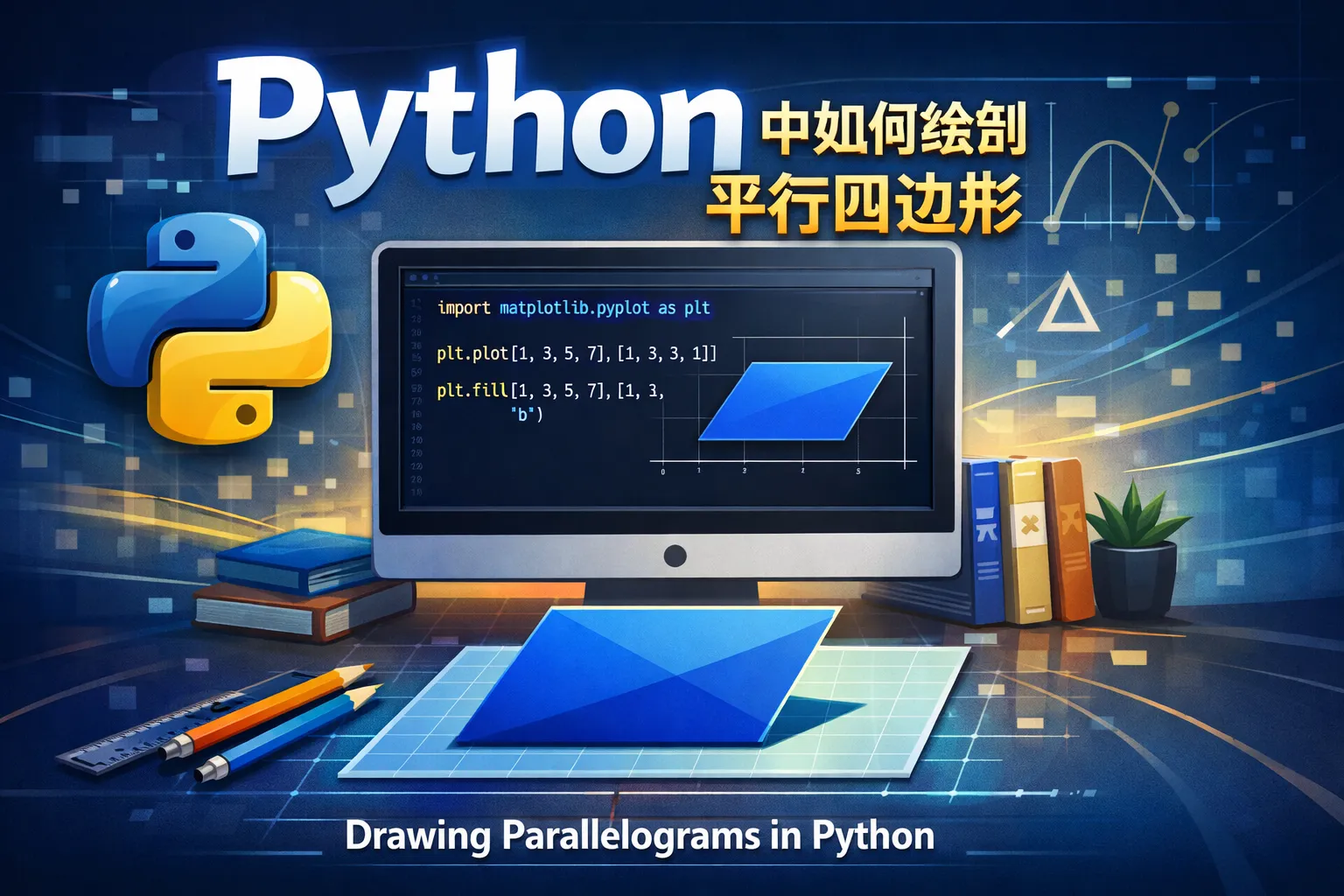 Python中如何绘制平行四边形