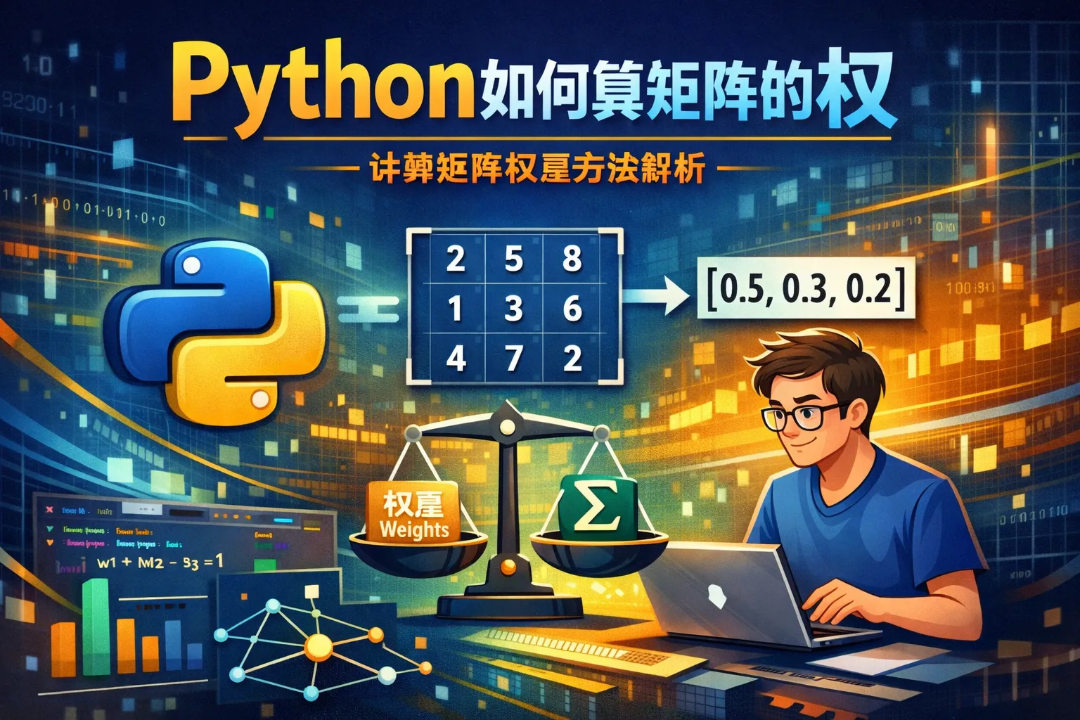 Python如何算矩阵的权