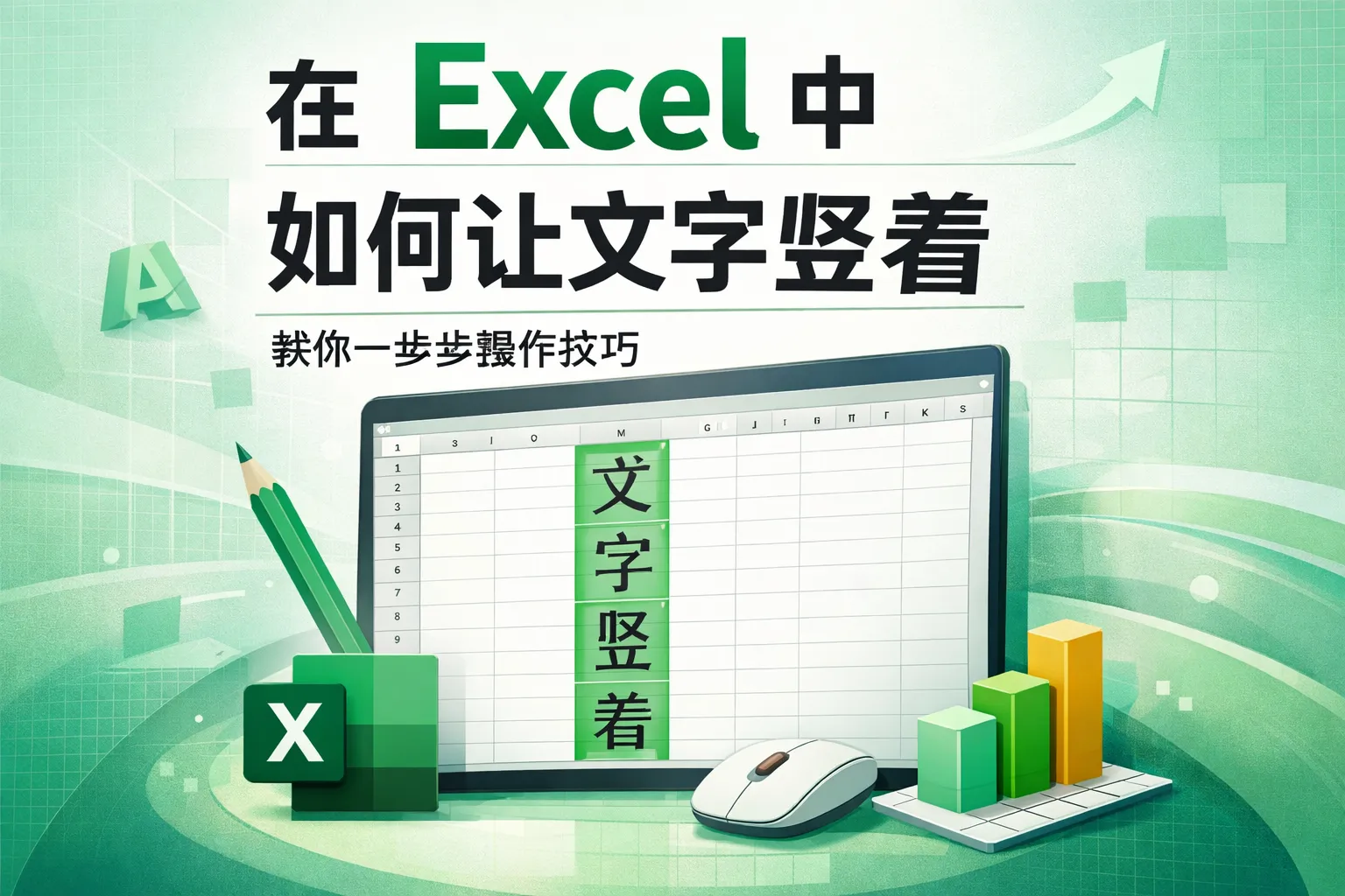 在excel中如何让文字竖着