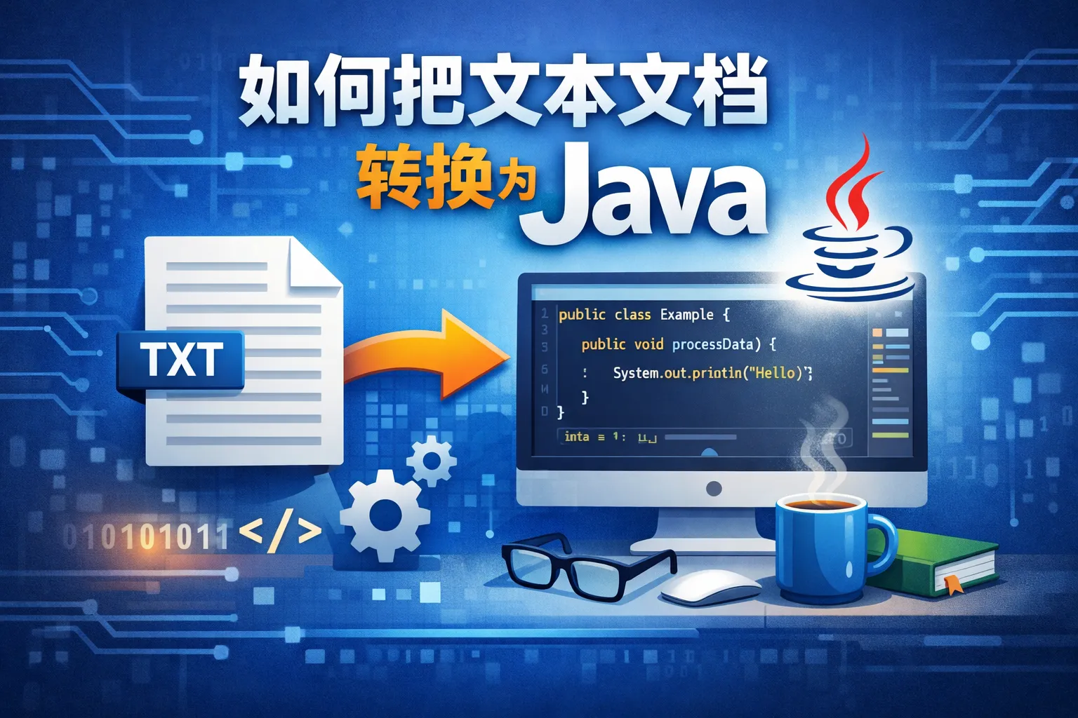 如何把文本文档转换为java