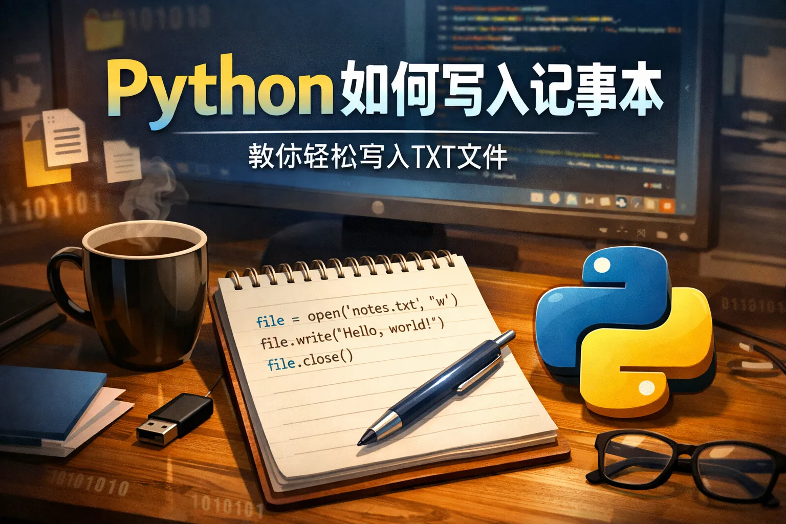 python如何 写入记事本