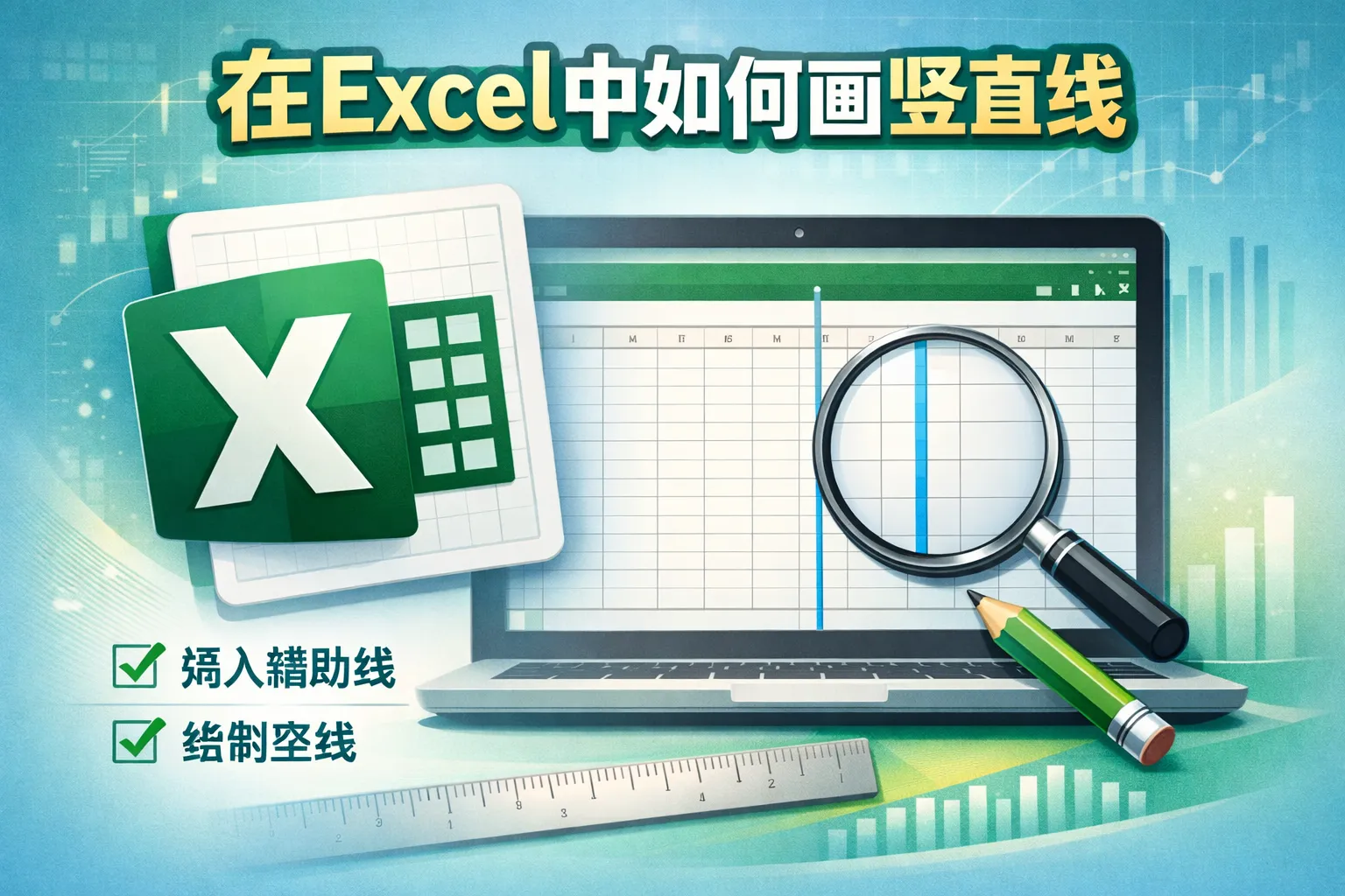 在excel中如何画竖直线