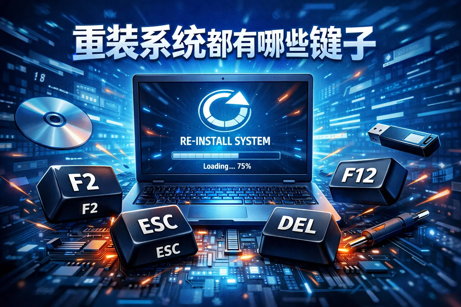 重装系统都有哪些键子