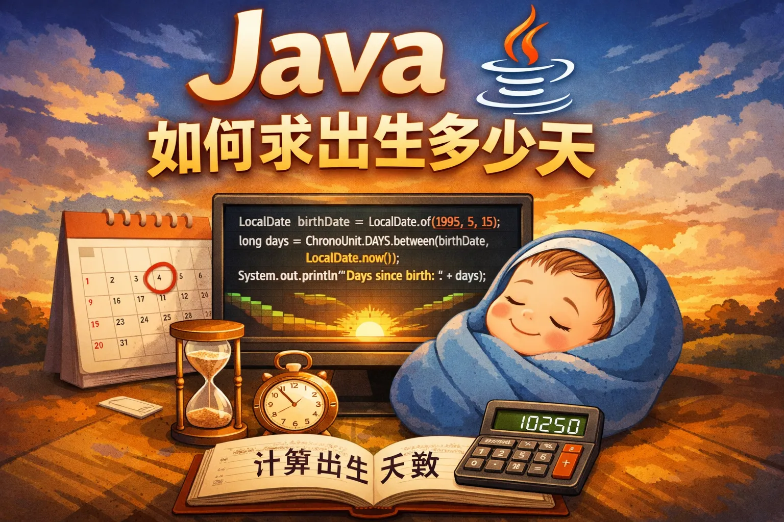 java 如何求出生多少天