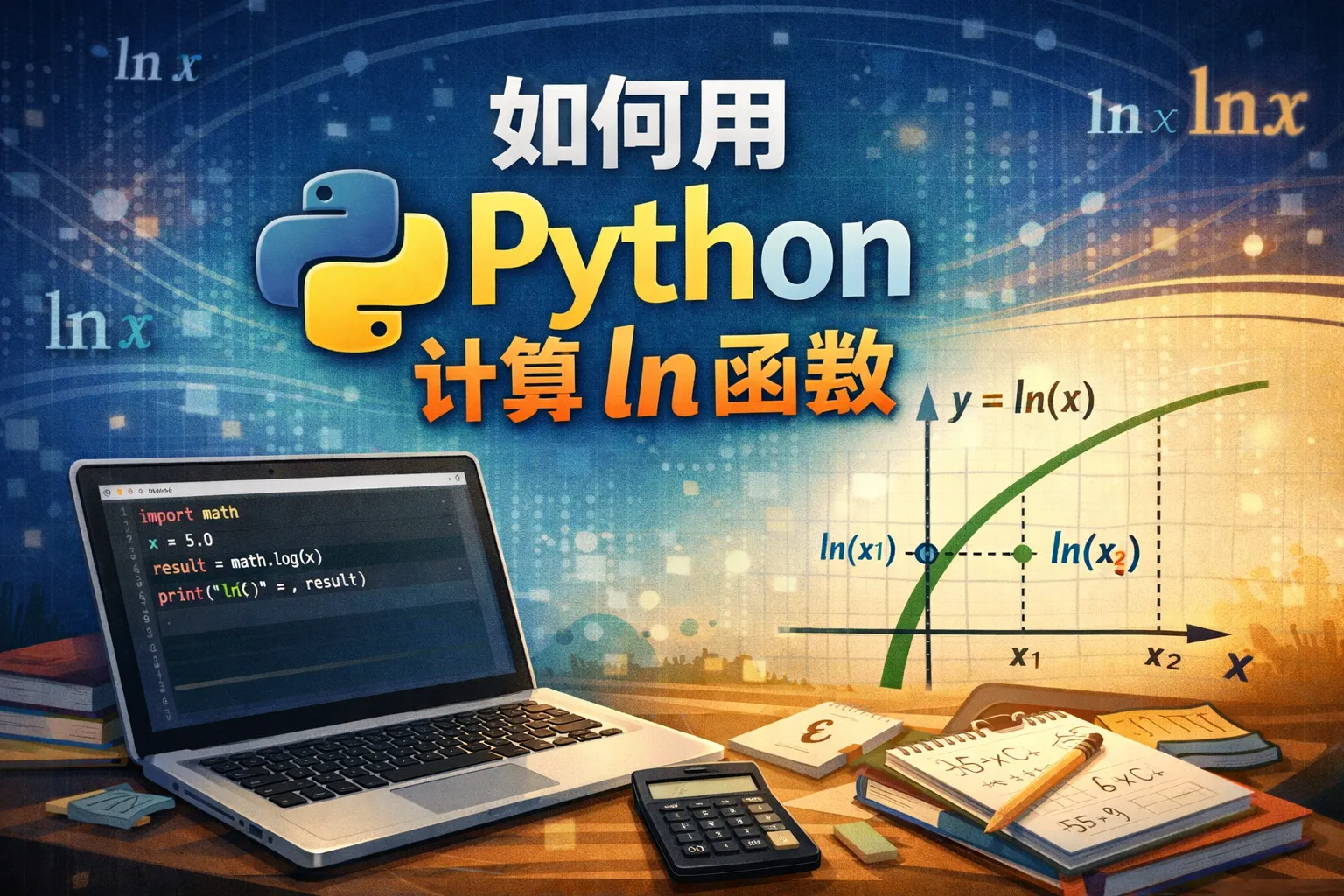 如何用python计算ln函数