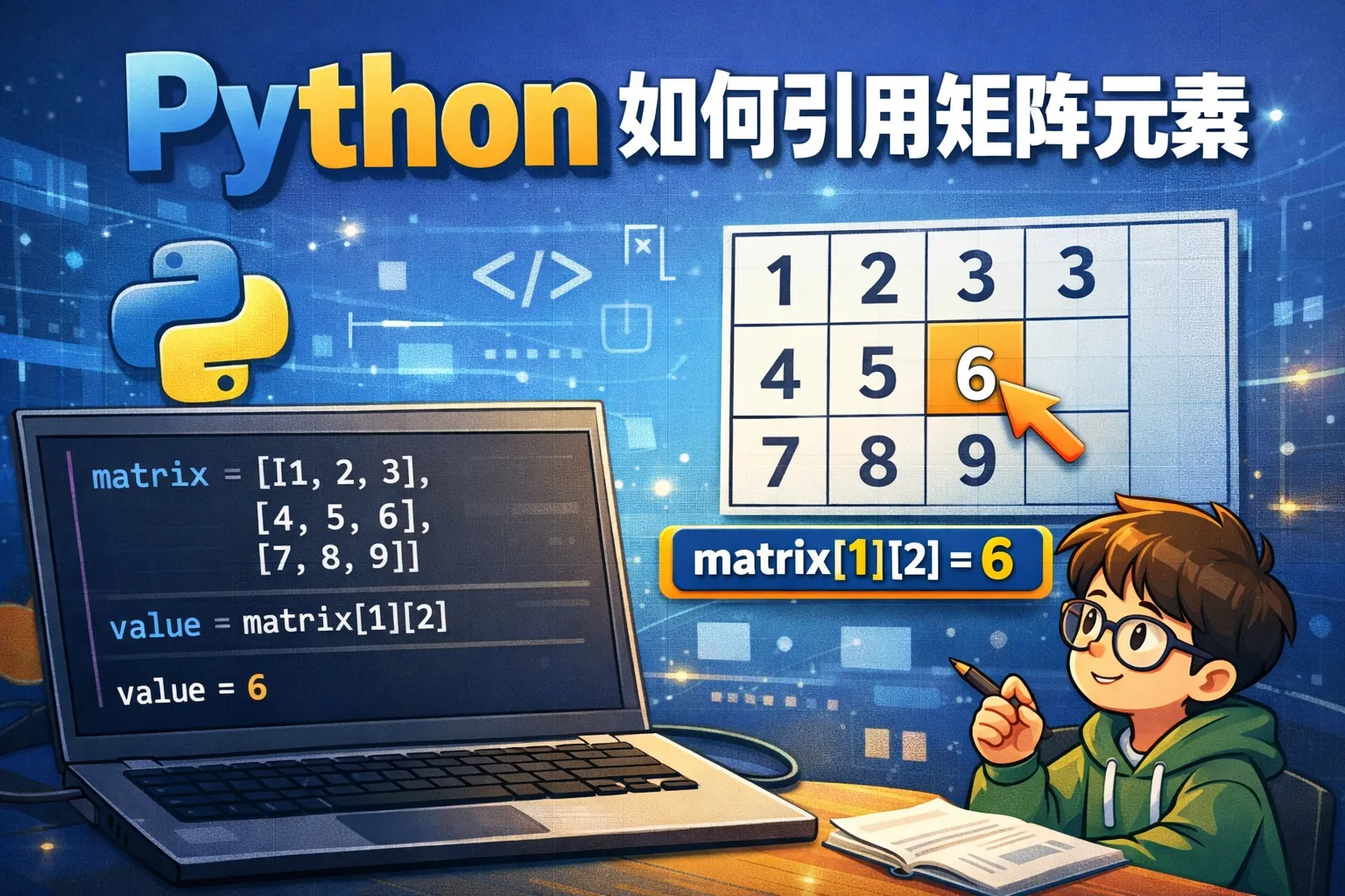 python如何引用矩阵元素