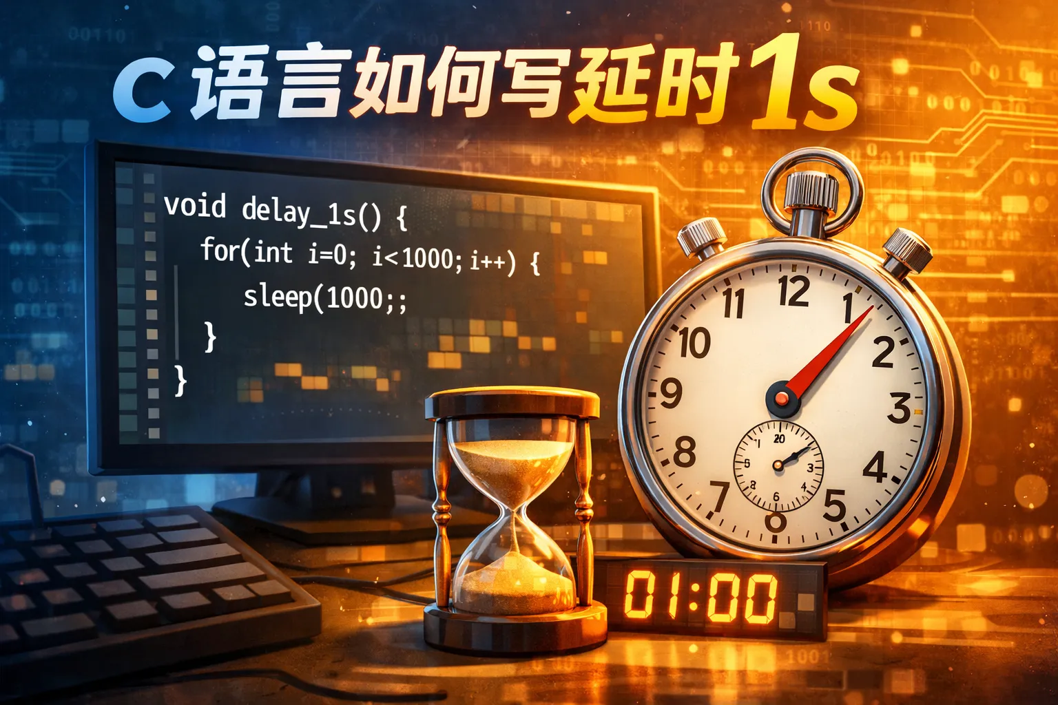 c语言如何写延时1s
