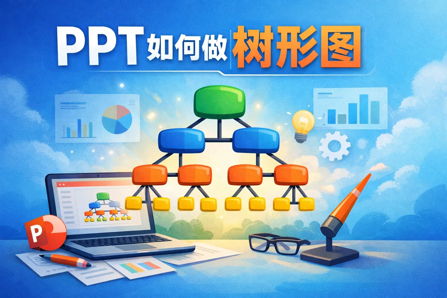 ppt如何做树形图