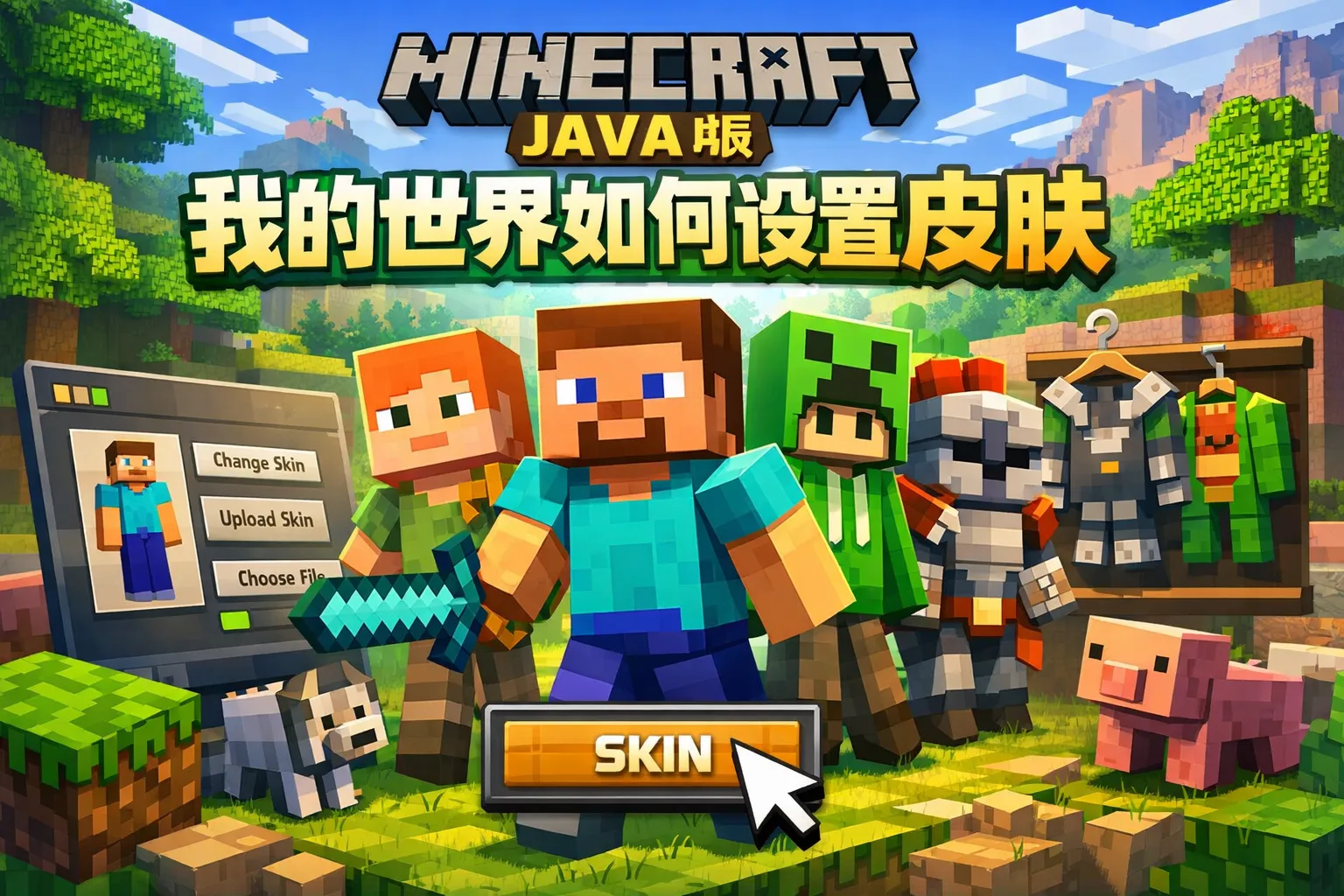 java版我的世界如何设置皮肤