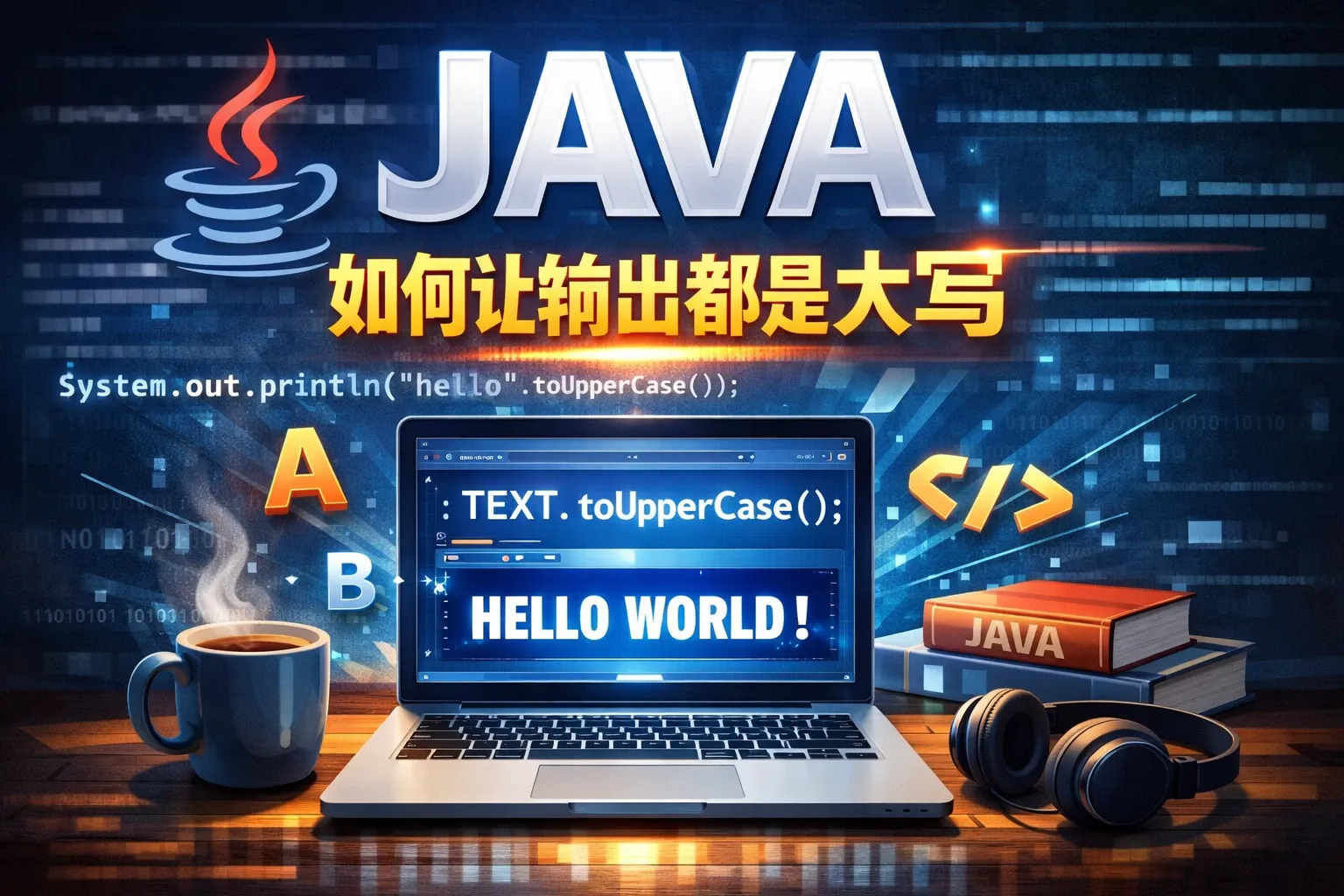java如何让输出都是大写