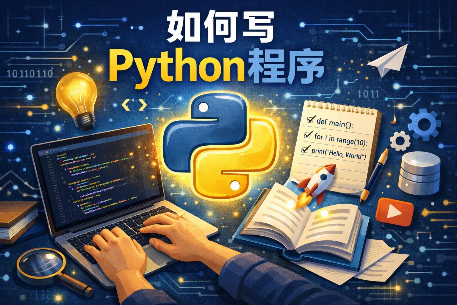 如何写python程序