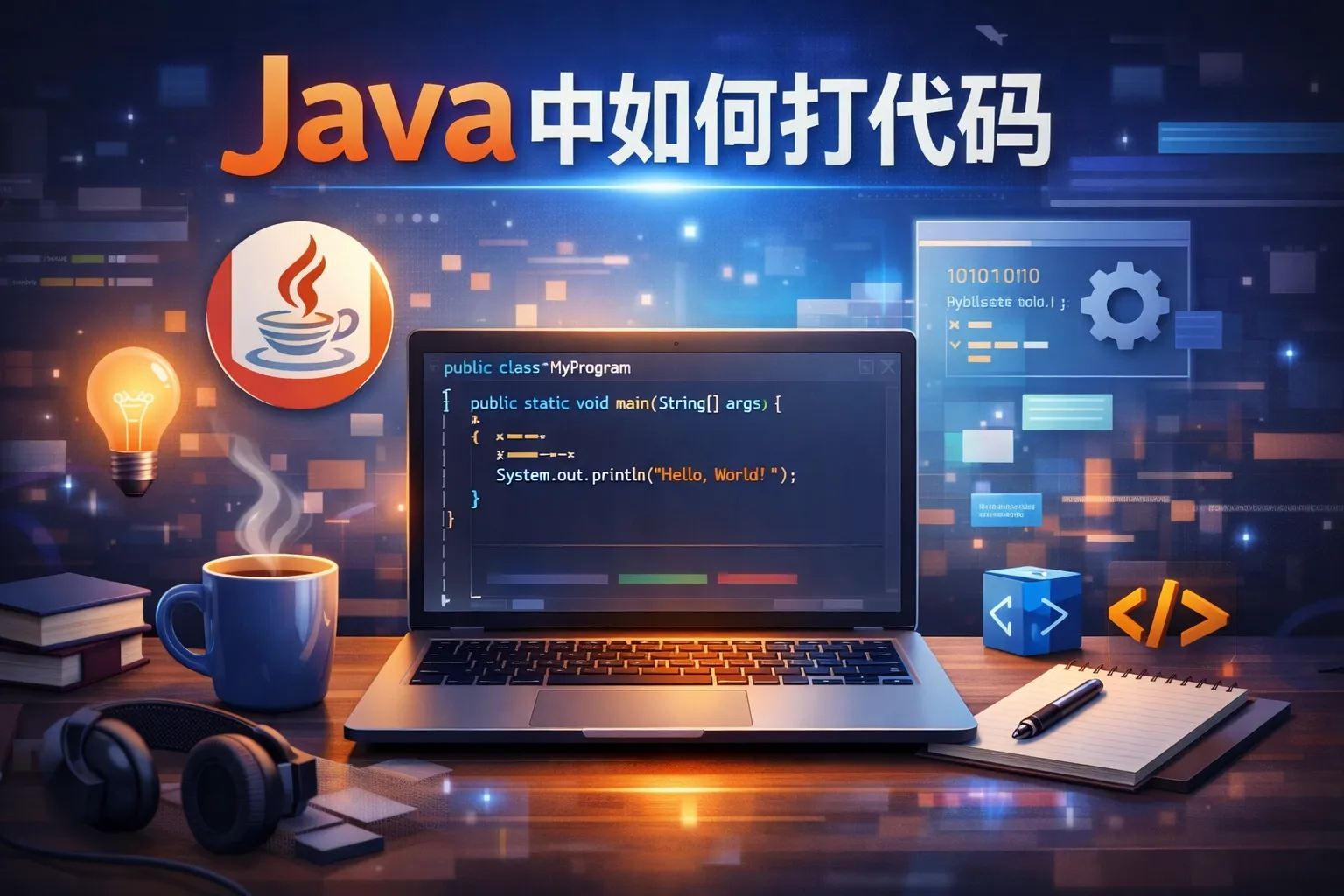 java中如何打代码