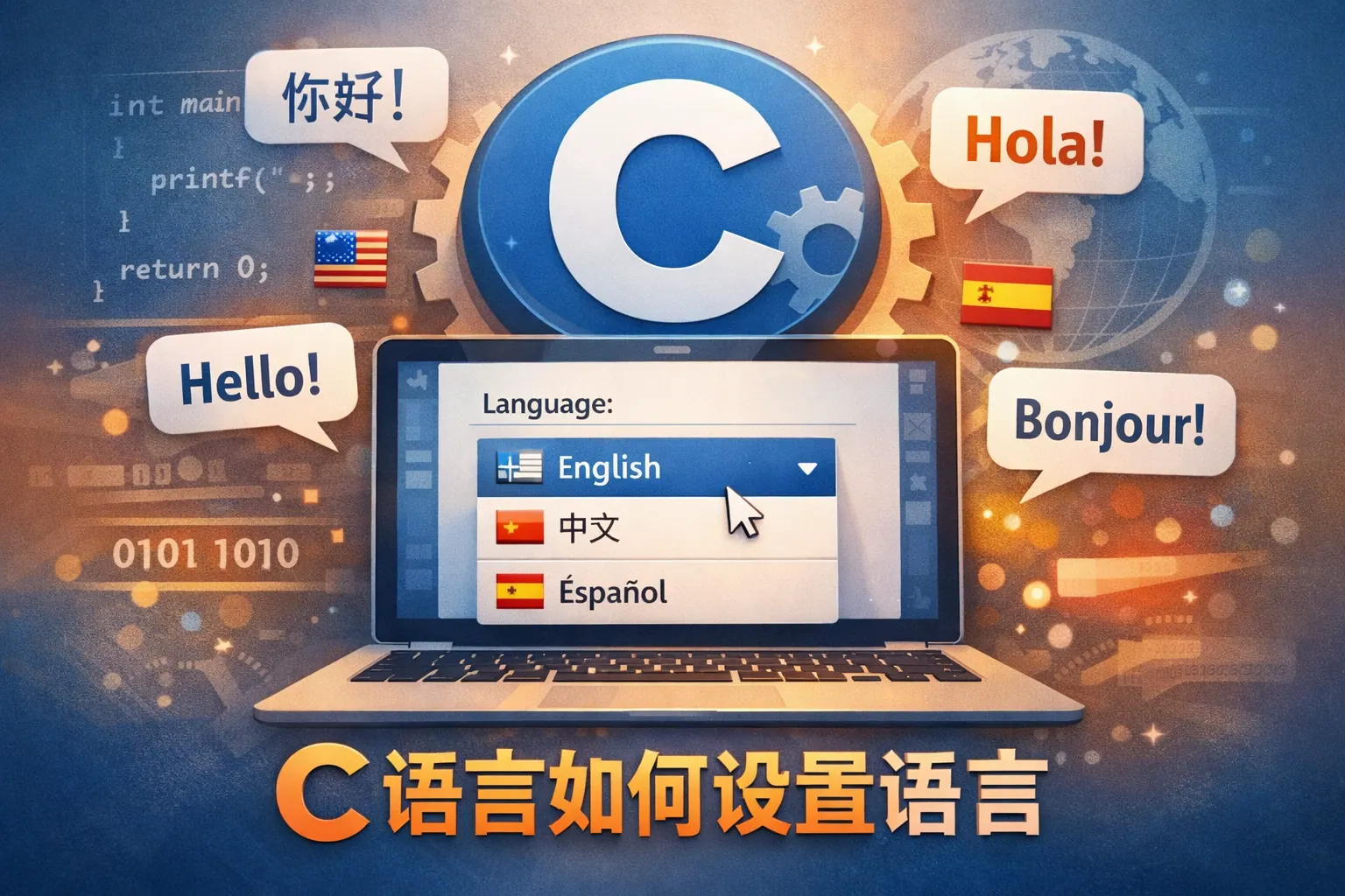 c 如何设置语言