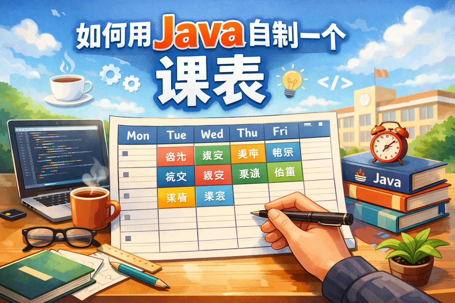 如何用java自制一个课表