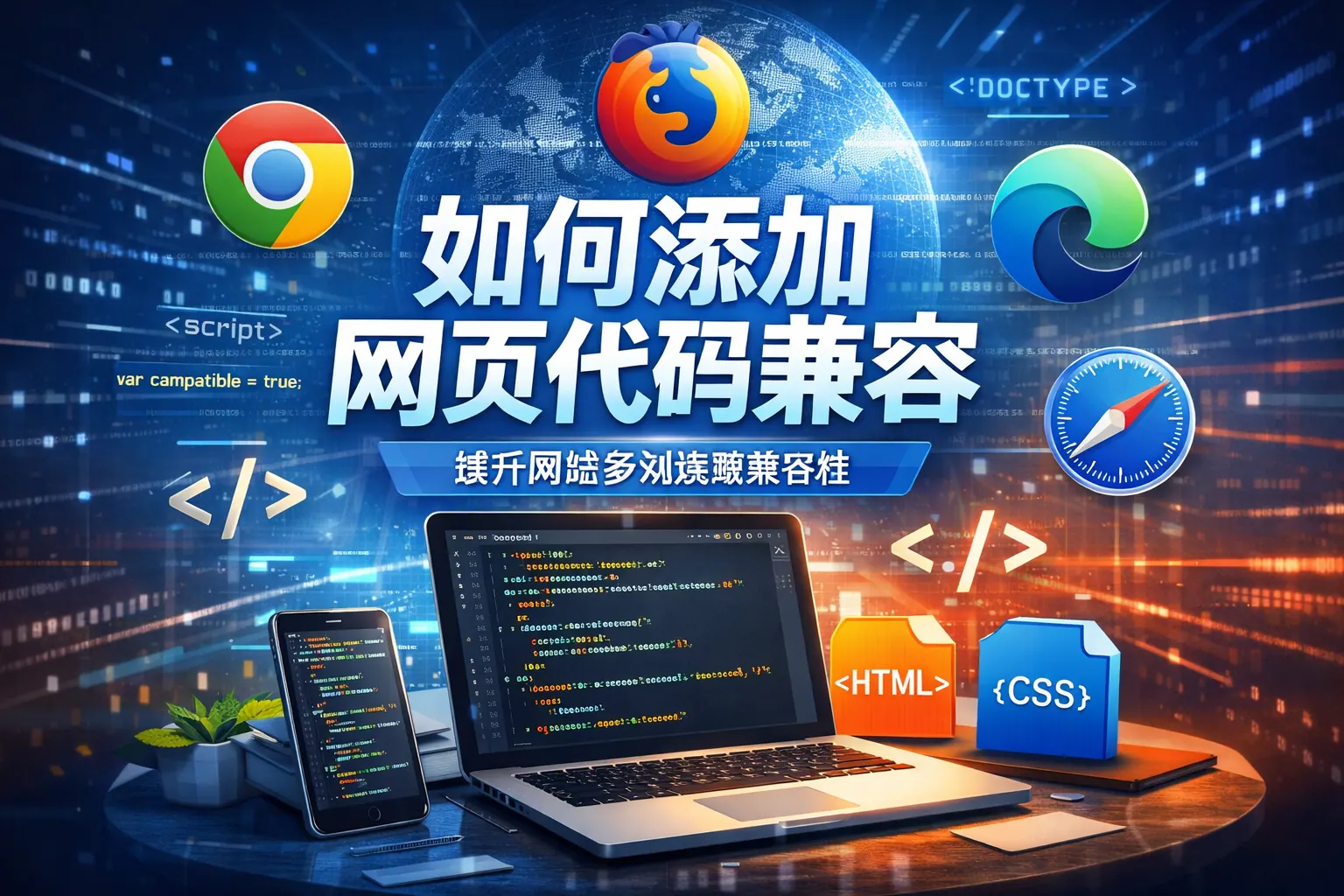 如何添加网页代码兼容