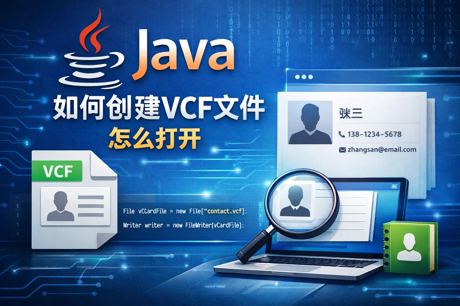 java 如何创建vcf文件怎么打开