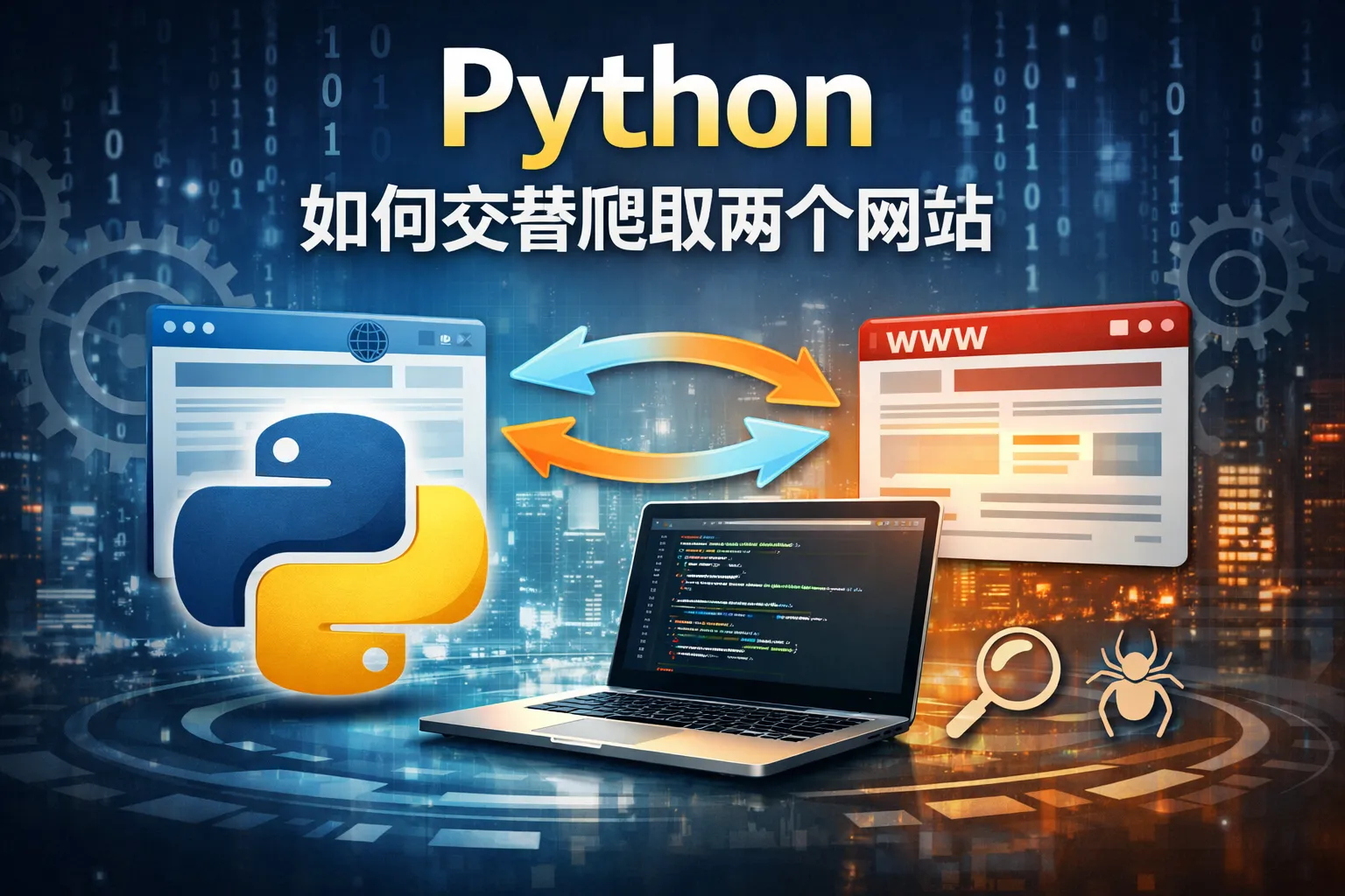 python如何交替爬取两个网站