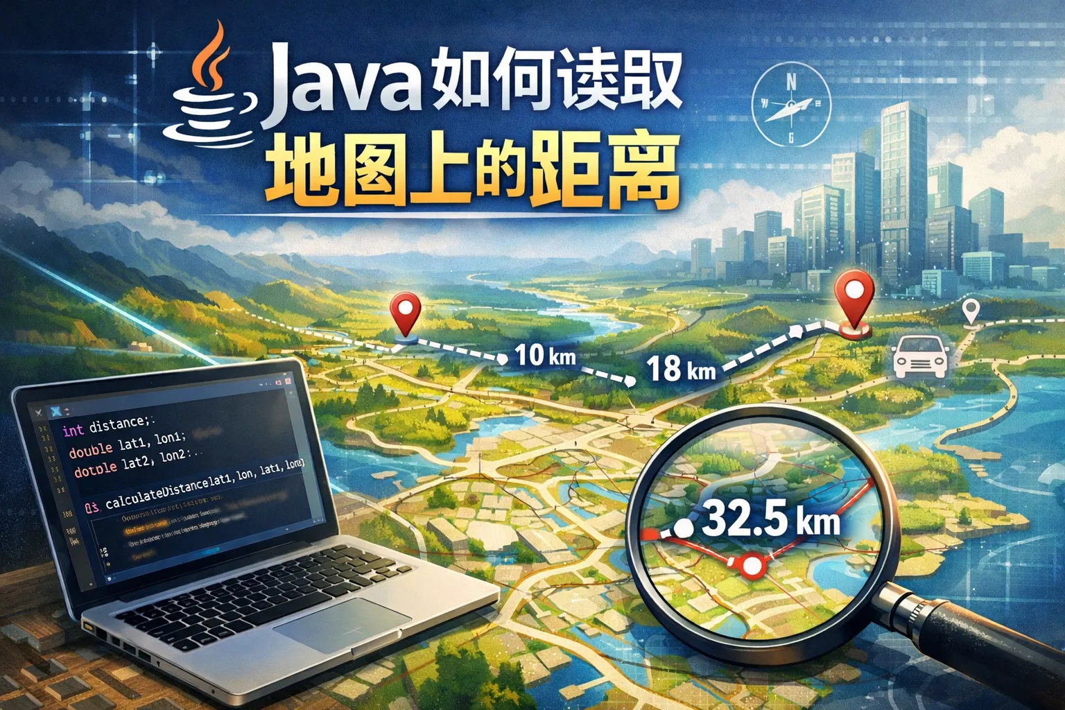 java如何读取地图上的距离