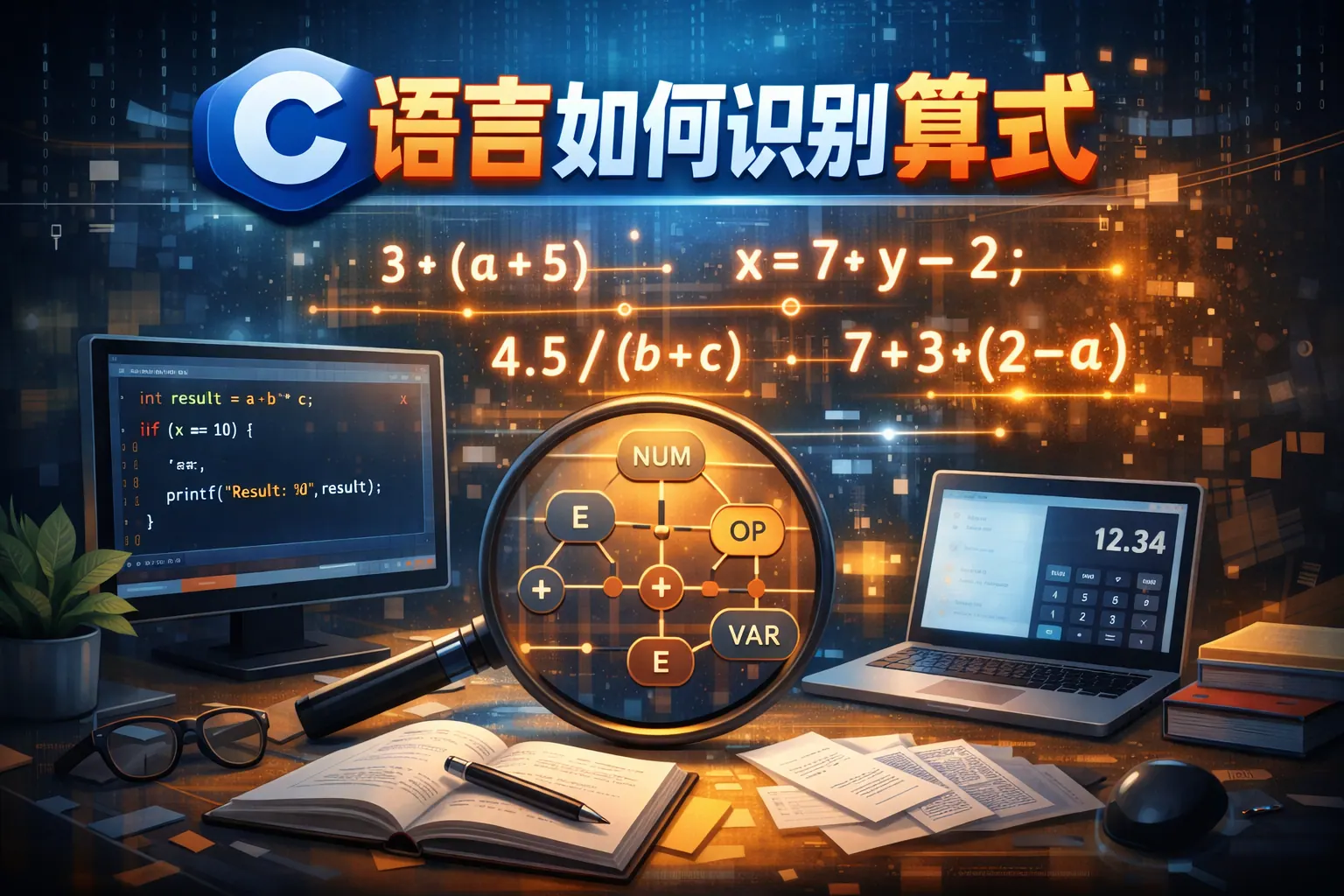 c语言如何识别算式